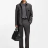 Relaxed-fit overshirt in water-repellent wool