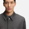 Relaxed-fit overshirt in water-repellent wool