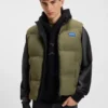 Relaxed-fit padded vest with logo badge