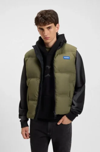 Relaxed-fit padded vest with logo badge Relaxed-fit padded vest with logo badge