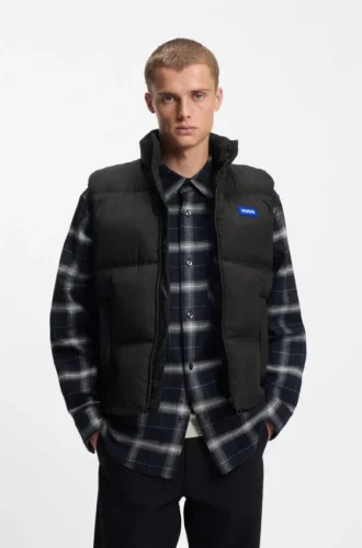 Relaxed-fit padded vest with logo badge Relaxed-fit padded vest with logo badge