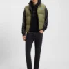 Relaxed-fit padded vest with logo badge
