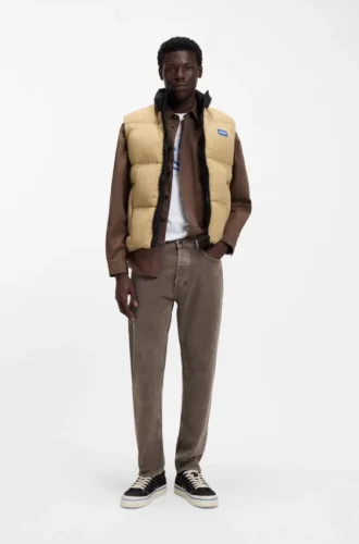 Relaxed-fit padded vest with logo badge