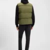 Relaxed-fit padded vest with logo badge