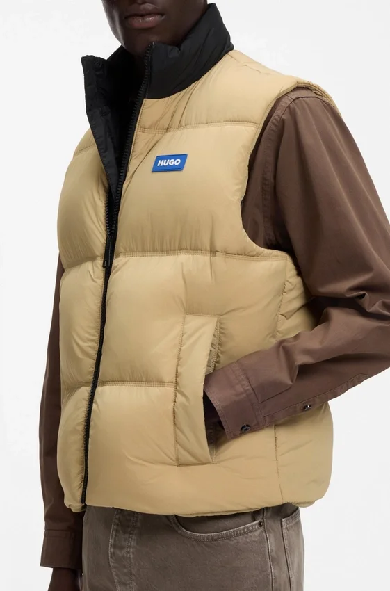 Relaxed-fit padded vest with logo badge Relaxed-fit padded vest with logo badge