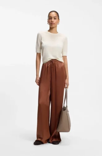 Relaxed-fit pants in satin