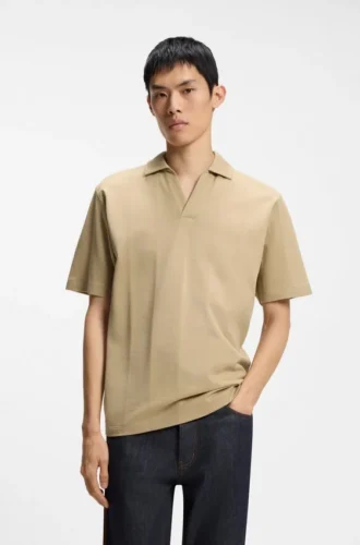 Relaxed-fit polo in breathable cotton