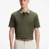 Relaxed-fit polo with jacquard collar