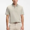 Relaxed-fit polo with jacquard collar