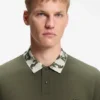 Relaxed-fit polo with jacquard collar