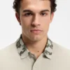 Relaxed-fit polo with jacquard collar