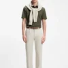 Relaxed-fit polo with jacquard collar
