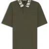 Relaxed-fit polo with jacquard collar
