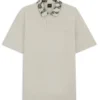 Relaxed-fit polo with jacquard collar