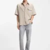 Relaxed-fit shirt in a waffle-structured cotton Relaxed-fit shirt in a waffle-structured cotton