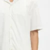 Relaxed-fit shirt in floral-embroidered cotton
