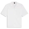 Relaxed-fit shirt in floral-embroidered cotton