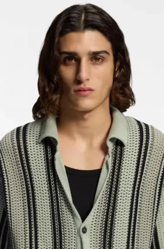Relaxed-fit shirt in open-knit cotton