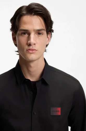 Relaxed-fit shirt in stretch-cotton canvas