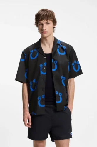Relaxed-fit shirt with logo print
