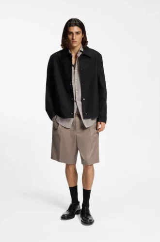 Relaxed-fit shorts in stretch-cotton twill