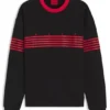 Relaxed-fit sweatshirt in cotton terry with printed stripes