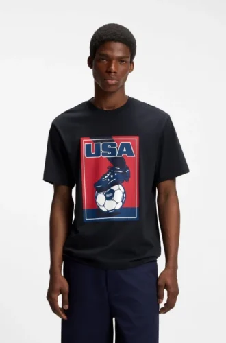 Relaxed-fit T-shirt in cotton with soccer artwork