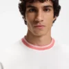Relaxed-fit T-shirt in cotton with striped trims