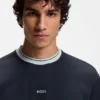 Relaxed-fit T-shirt in cotton with striped trims