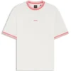 Relaxed-fit T-shirt in cotton with striped trims
