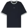 Relaxed-fit T-shirt in cotton with striped trims