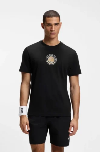 Relaxed-fit T-shirt in cotton with tennis artwork