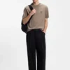 Relaxed-fit T-shirt in interlock cotton with embroidered shoulders