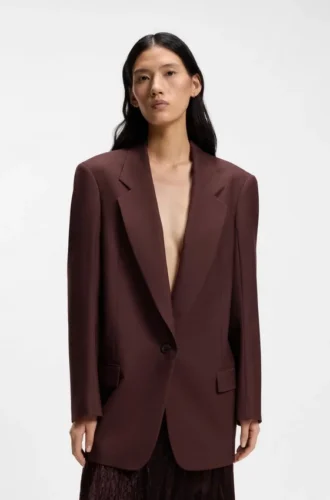 Relaxed-fit tailored blazer in virgin-wool blend