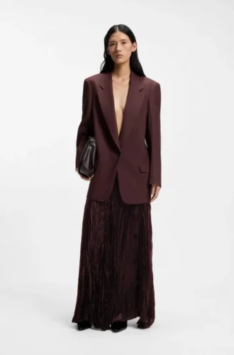 Relaxed-fit tailored blazer in virgin-wool blend