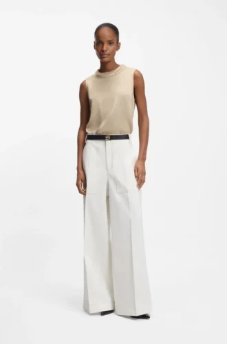 Relaxed-fit trousers in cotton canvas