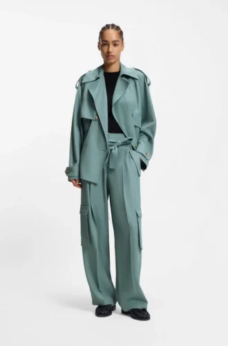 Relaxed-fit trousers in drapey twill