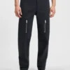 Relaxed-fit trousers in mercerised herringbone cotton
