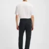 Relaxed-fit trousers in mercerised herringbone cotton