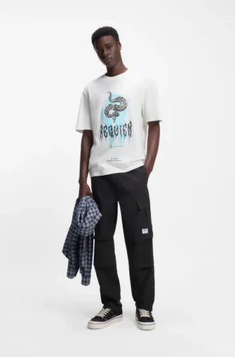 Relaxed-fit trousers in ripstop fabric