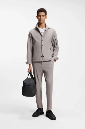 Relaxed-fit trousers in waffle fabric