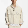 Relaxed-fit trucker jacket in ecru denim