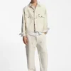 Relaxed-fit trucker jacket in ecru denim