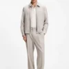 Relaxed-fit zip-up jacket in patterned virgin wool