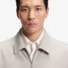 Relaxed-fit zip-up jacket in patterned virgin wool