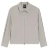 Relaxed-fit zip-up jacket in patterned virgin wool