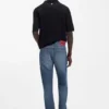 Relaxed-tapered-fit jeans in blue Egyptian-cotton denim