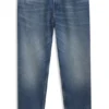 Relaxed-tapered-fit jeans in blue Egyptian-cotton denim
