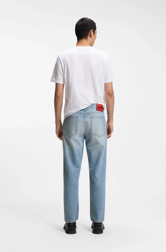 Relaxed-tapered-fit jeans in bright-blue denim Relaxed-tapered-fit jeans in bright-blue denim