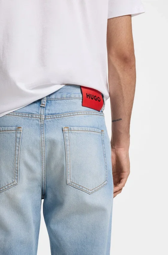 Relaxed-tapered-fit jeans in bright-blue denim Relaxed-tapered-fit jeans in bright-blue denim